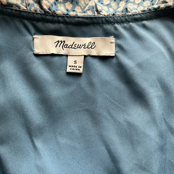Madewell Silk Ruffle-Edge Wrap Dress Sz Small - Picture 8 of 10